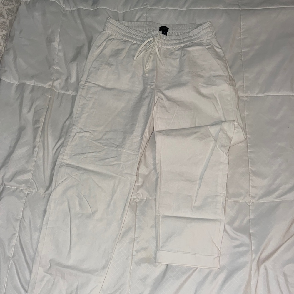 J CREW WHITE LINEN PANTS